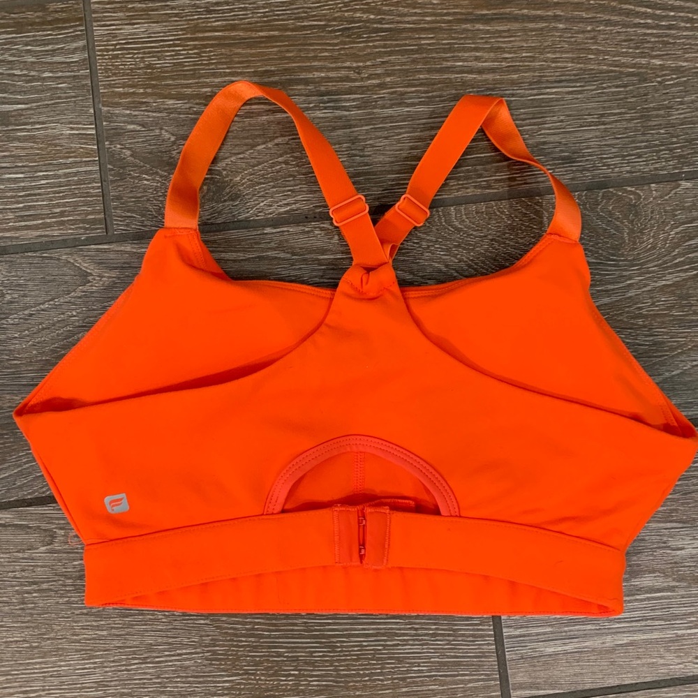 Fabletics orange sports bra
